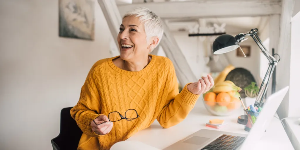 Woman at work with menopause